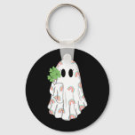 Rainbow Boo Shamrock Ghost St Patrick&#39;s Day Spooky Keychain