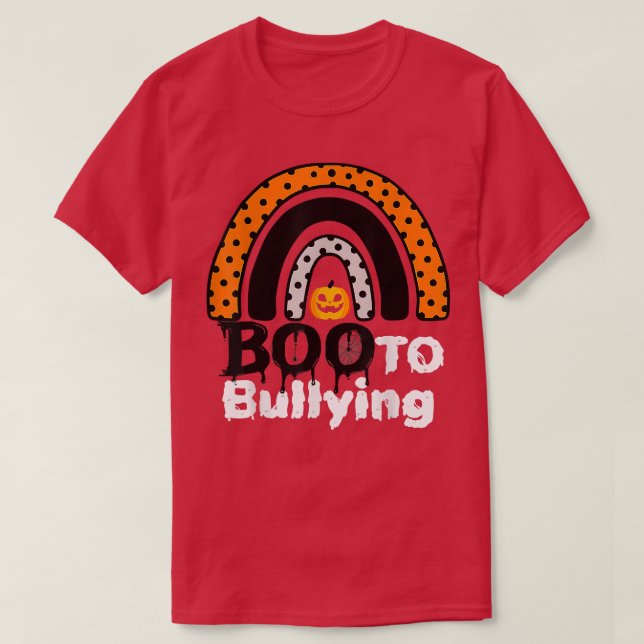 Rainbow Boo To Bullying Pumpkin Orange Unity Day A T-Shirt (Design Front)