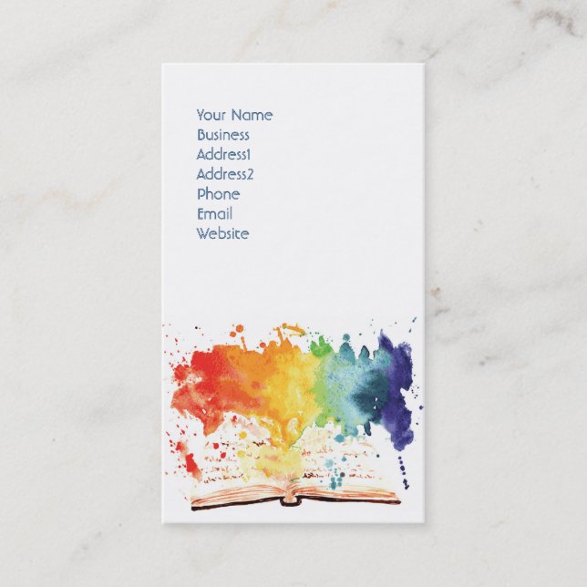 Rainbow Book Business Card Design (Front)