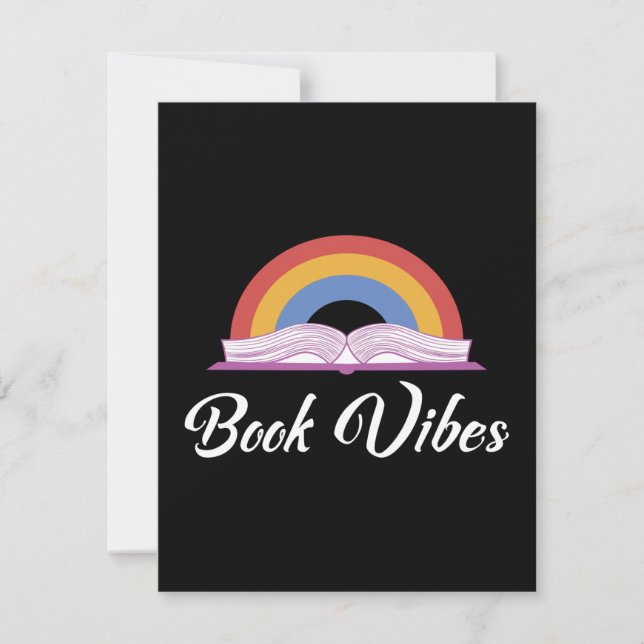 Rainbow Book Vibes Vintage Retro Book Lover (Front)