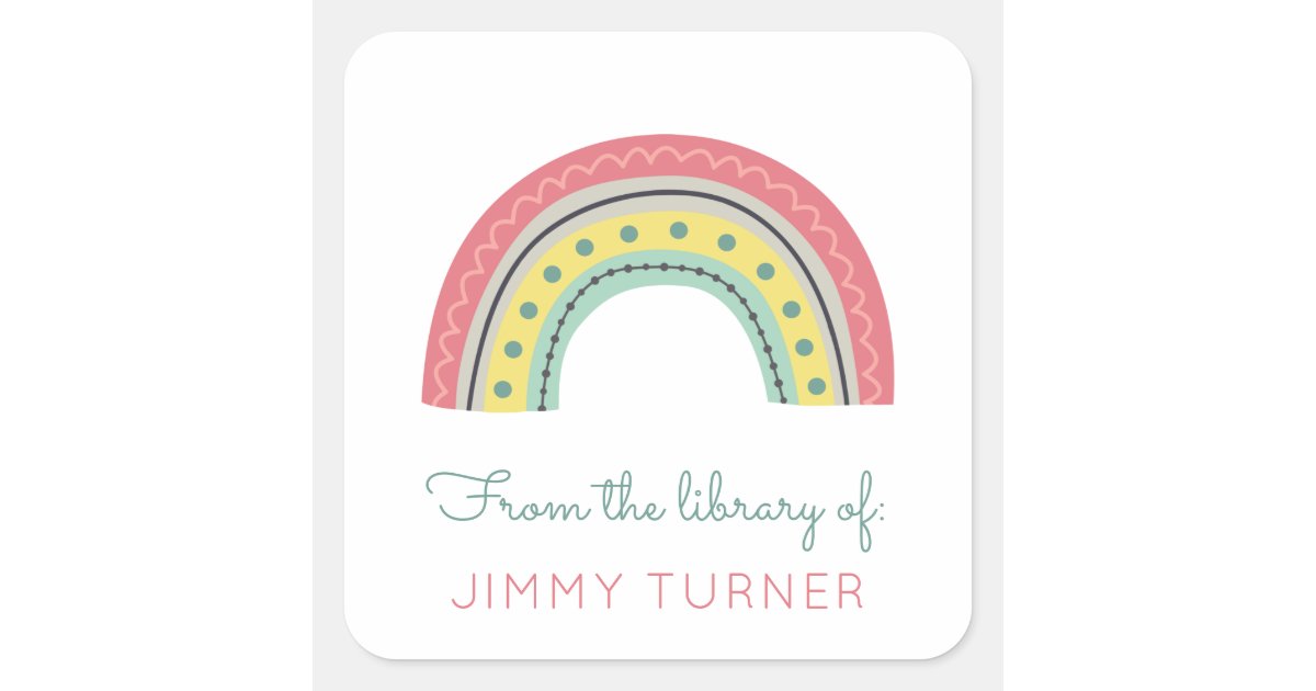 Rainbow Bookplate From the Library Of | Zazzle
