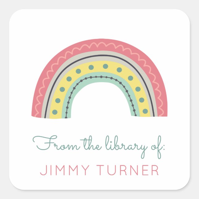 Rainbow Bookplate From the Library Of (Front)
