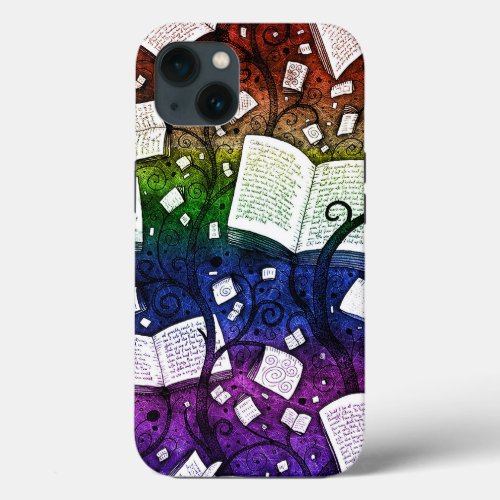 Rainbow Books Background iPhone 13 Case