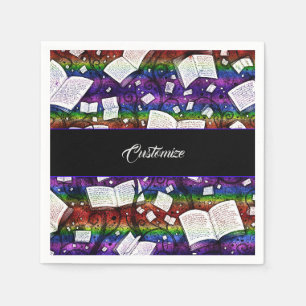 Rainbow Books Background Napkins
