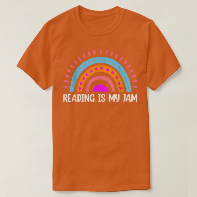 Rainbow Bookworm Book Lover Teacher Reader Reading T-Shirt (Design Front)