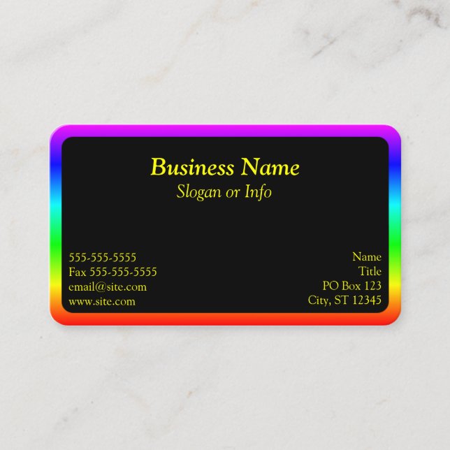Rainbow Border Business Card (Front)