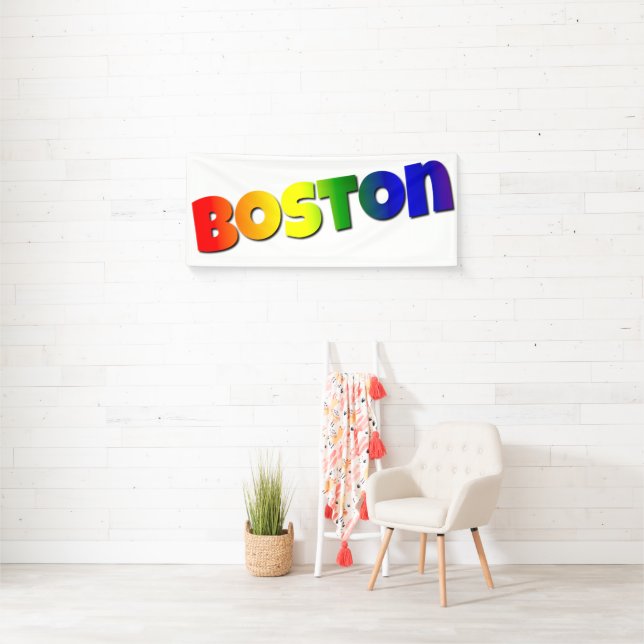Rainbow Boston Font Banner (Insitu)