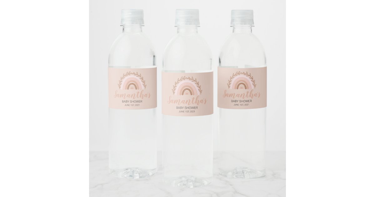 Rainbow Bottle Label, Terracotta Boho Rainbow Water Bottle ...