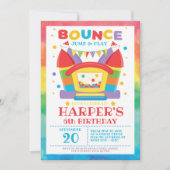 Rainbow Bounce House Birthday Party Invitation (Front)