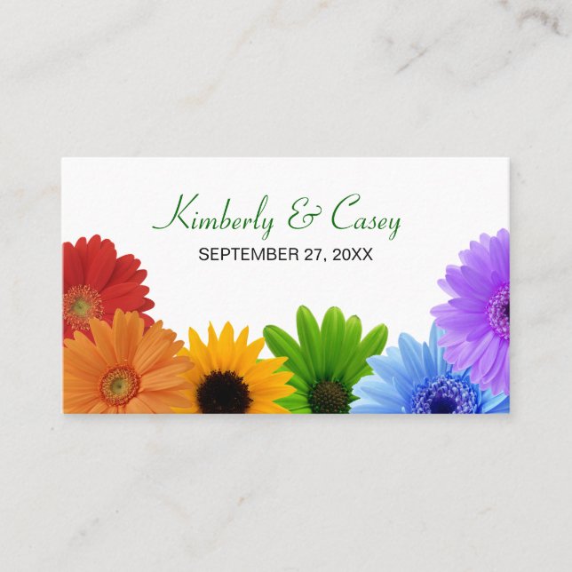 Rainbow Bouquet Placecard (Front)