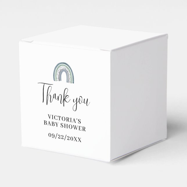  Rainbow Boy Baby Shower Favor Boxes (Front Side)