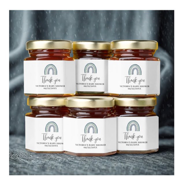  Rainbow Boy Baby Shower Honey Jar Favors (Creator Uploaded)