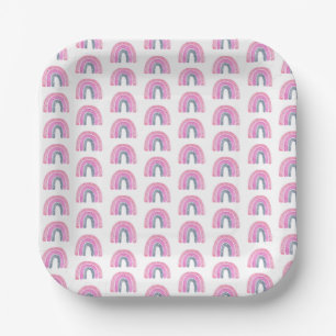  Rainbow Boy Baby Shower Square Paper Plates