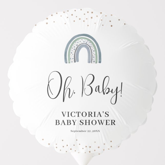 Rainbow Boy Baby Shower Welcome Balloon (Front)