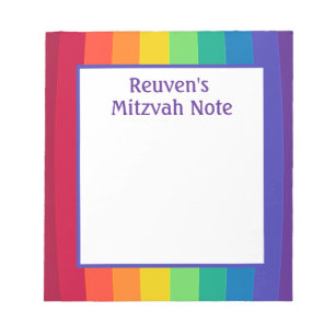 Rainbow Boys Mitzvah Notes Notepad