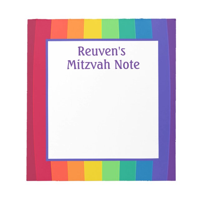 Rainbow Boys Mitzvah Notes Notepad (Front)