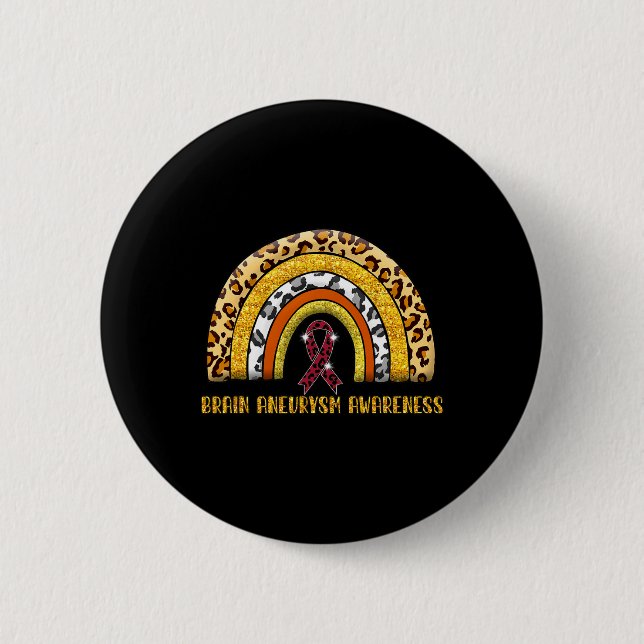 Rainbow Brain Aneurysm Warrior  Button (Front)