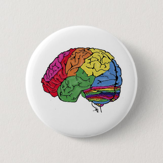 Rainbow Brain Button (Front)