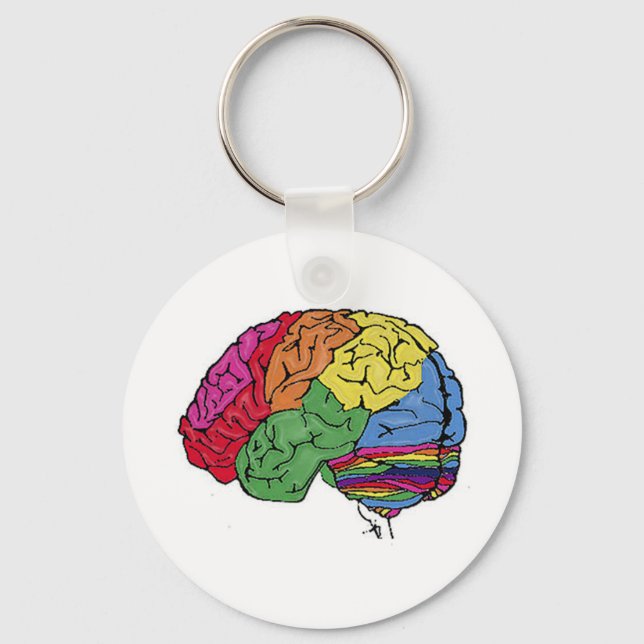 Rainbow Brain Keychain (Front)