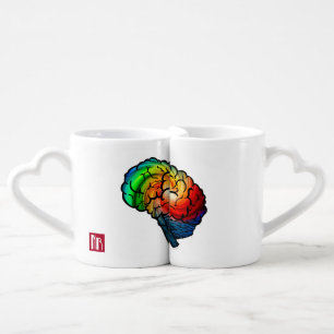 Rainbow Brain Love Coffee Cups