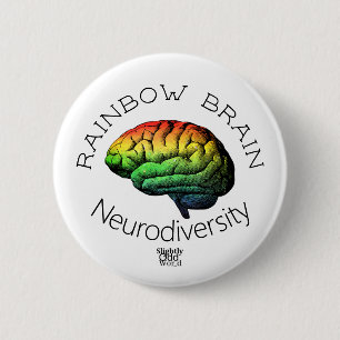 "Rainbow Brain" Neurodiversity/ Autism/ ADHD Button