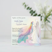 Rainbow Bride & Groom Wedding Invite - 1 (Standing Front)
