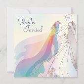 Rainbow Bride & Groom Wedding Invite - 1 (Back)