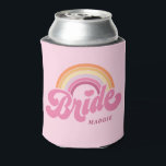 Rainbow Bride Retro Personalized  Can Cooler<br><div class="desc">Rainbow Bride Retro Personalized Can Cooler</div>