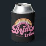Rainbow Bride Tribe Retro Personalized Can Cooler<br><div class="desc">Rainbow Bride Tribe Retro Personalized Can Cooler</div>