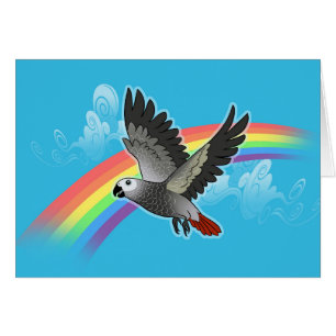 Rainbow bridge african grey parrot cards