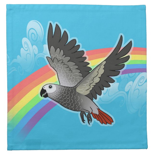Rainbow bridge african grey parrot cloth napkin (Front)