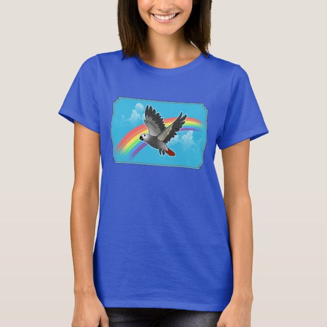 Rainbow bridge african grey parrot T-Shirt (Front)