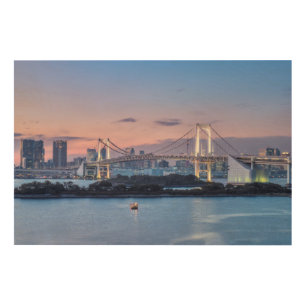 Rainbow Bridge at twilight Wood Wall Art