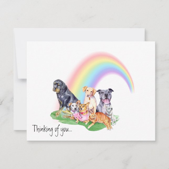Rainbow Bridge Card - Pet Loss - Condolences Card (Front)