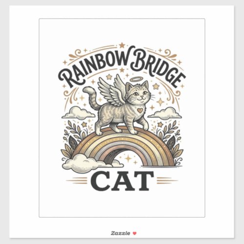Rainbow Bridge Cat Cat Memorial Rainbow Bridge Vin Sticker