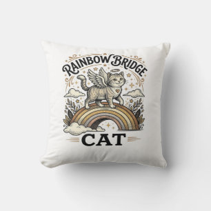 Rainbow Bridge Cat Cat Memorial Rainbow Bridge Vin Throw Pillow