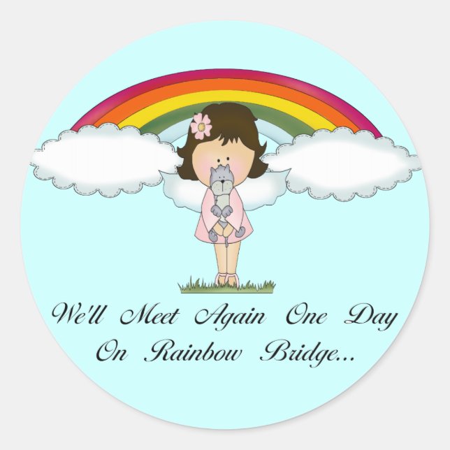 Rainbow Bridge (cat) Classic Round Sticker (Front)