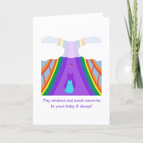 Rainbow Bridge Cat Loss Sympathy Card