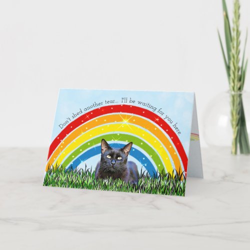 Rainbow Bridge Cat Loss Sympathy Card