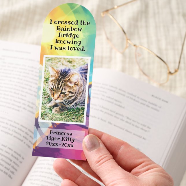 Rainbow Bridge Custom Photo Pet Memorial Dog Cat Bookmarks (Hand)