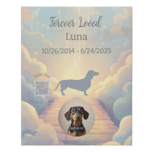 Rainbow Bridge Dachshund Memorial Canvas