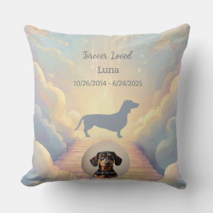 Rainbow Bridge Dachshund Memorial Pillow Custom