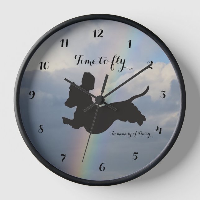 Rainbow Bridge Dachshund Wall Clock (Front)
