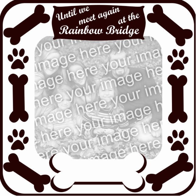 Rainbow Bridge Dog Bone Frame Statuette (Front)