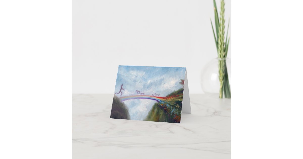 Rainbow Bridge Dog Cat Heaven Card By Violano Zazzle Com