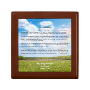 Rainbow Bridge Dog Sympathy Gift Box, MALE Version Keepsake Box