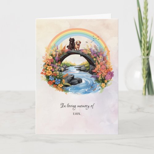 Rainbow Bridge Dogs Pet Sympathy Sentiment Card