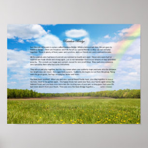 Rainbow Bridge Female Dog Sympathy Poster, Custom Poster