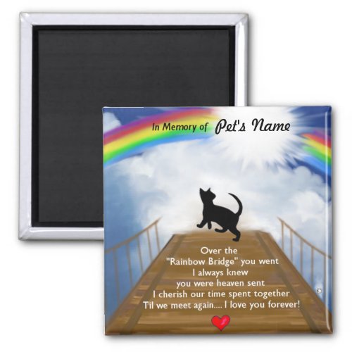 Rainbow Bridge for Cats Magnet