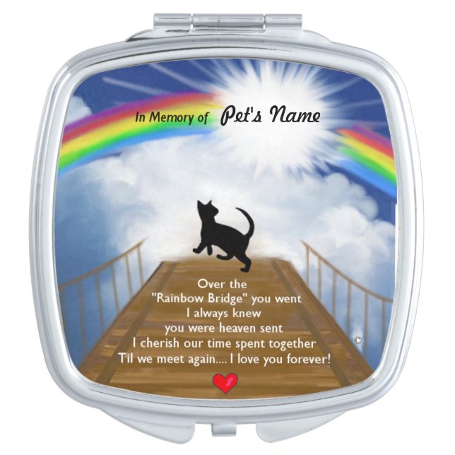 Rainbow Bridge for Cats Makeup Mirror (Front)